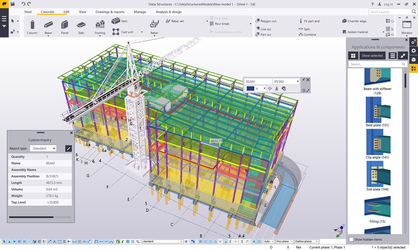 Model of a multi-storey building (Image courtesy of Trimble Solutions (UK) Ltd.)