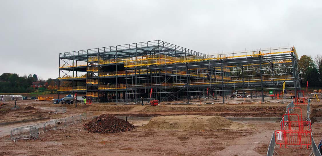 The entire steel frame was erected in nine weeks