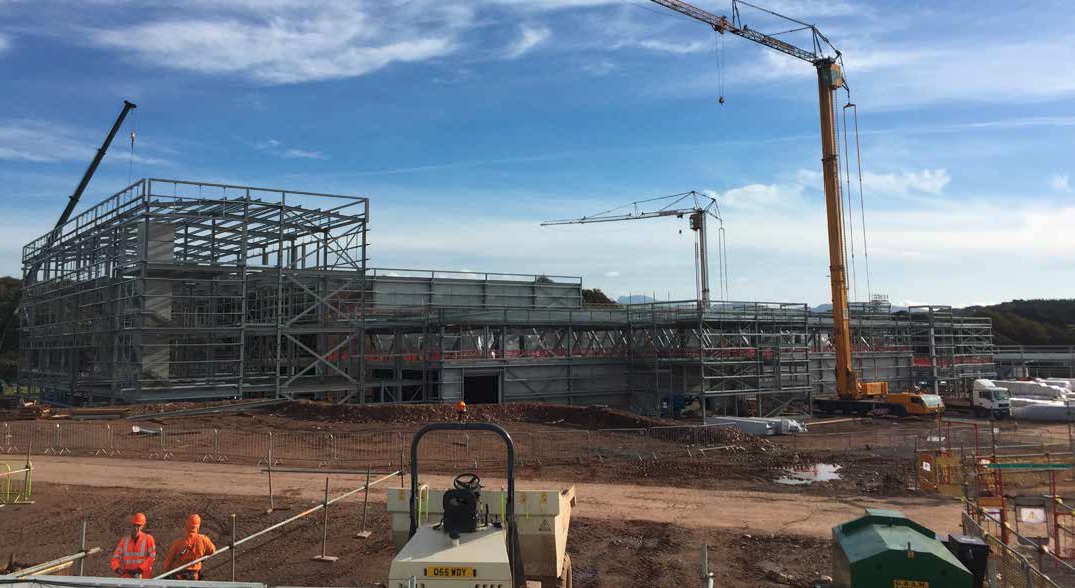 View of the office block and the 50m-long range