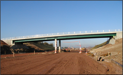 Construction on a greenfield site M6 Toll