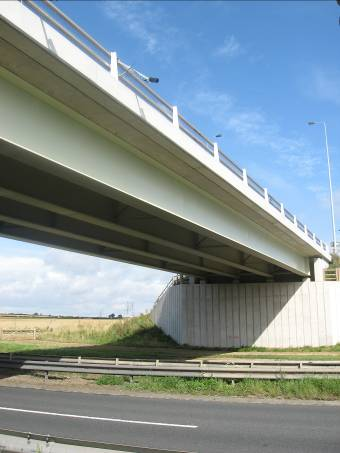 Typical single span multi-girder bridge A66 Overbridge, Longnewton