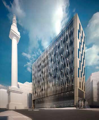 The completed building