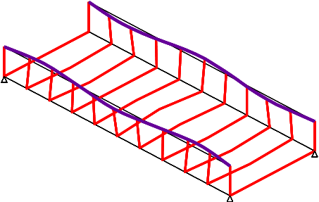 Constrained buckling mode of top flanges