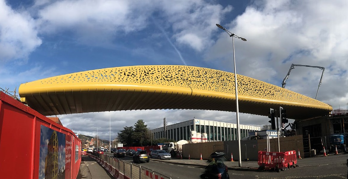 The bridge creates a spectacular gateway to the redeveloped Copr Bay district