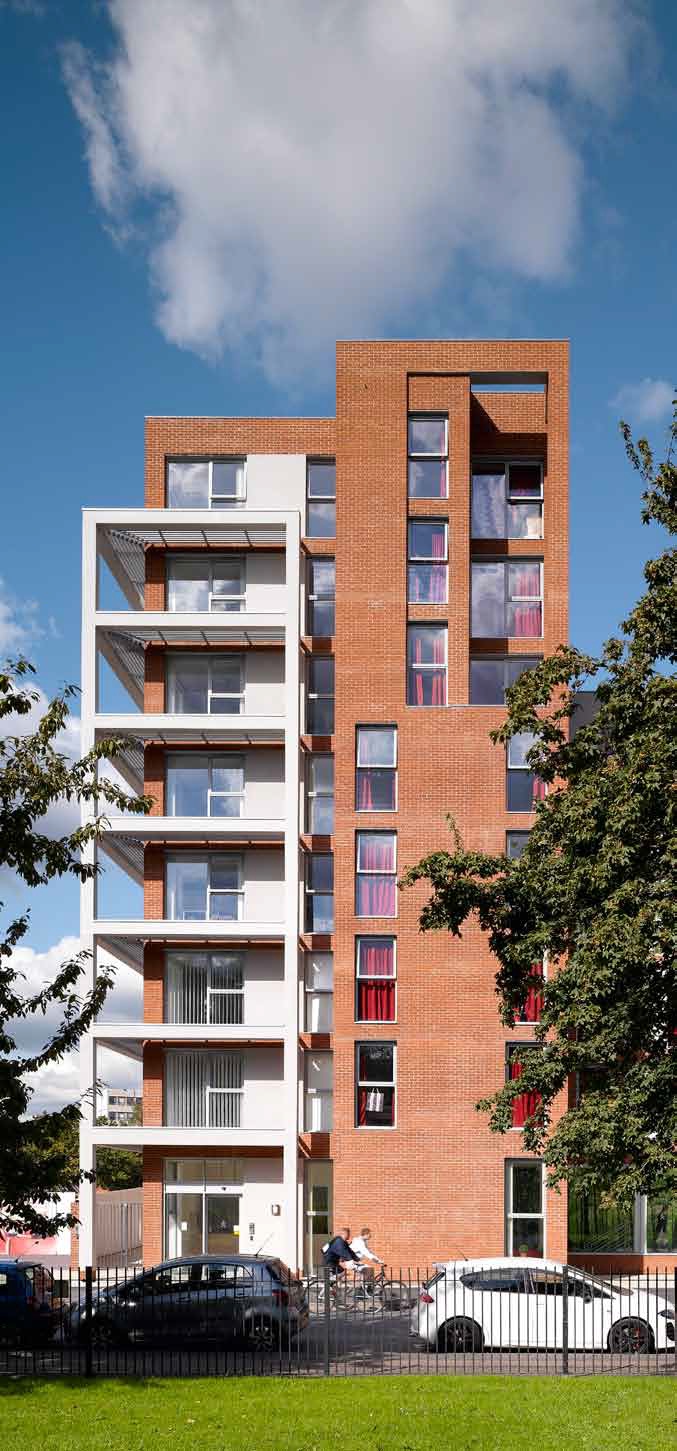 View towards the common rooms on each floor