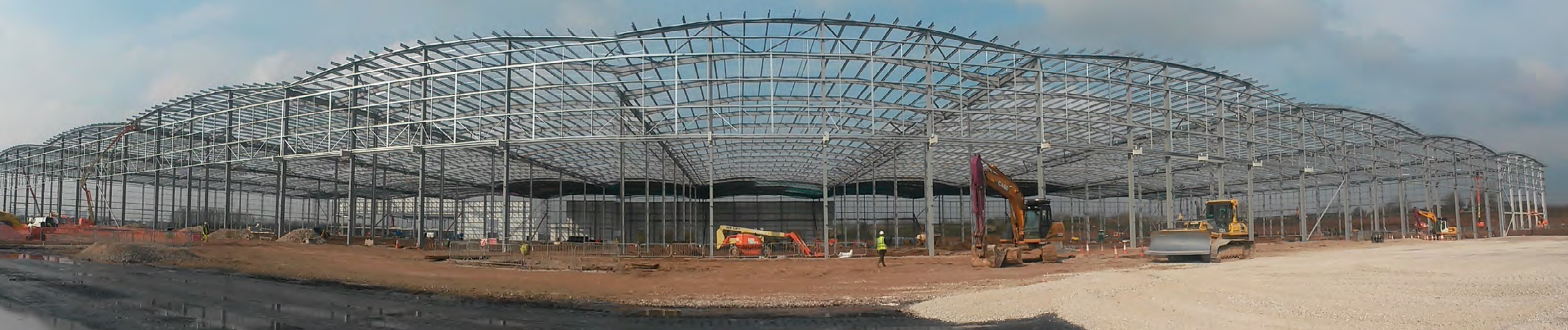 Ten portal frames form the logistics centre