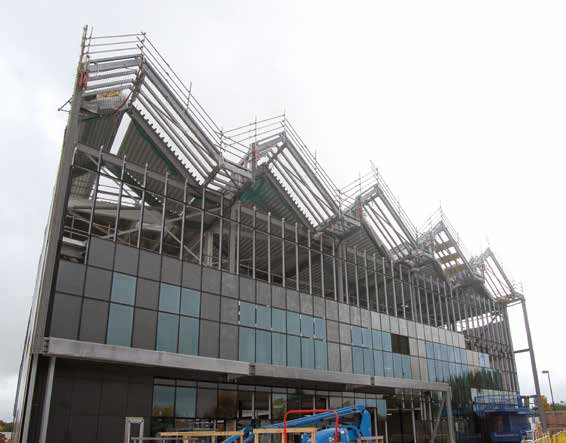 Doncaster’s industrial heritage is represented in the building’s roof design