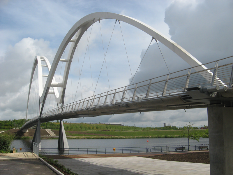 Tied-arch bridge Infinity footbridge, Stockton