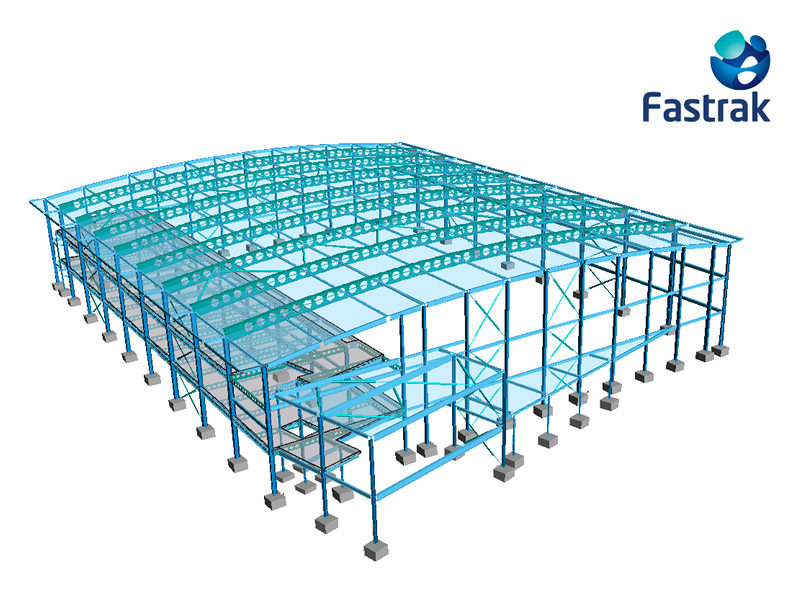 Model of a building constructed with cellular beams&lt;br&gt;&#39;&#39;(Fastrak model courtesy of Trimble)&#39;&#39;
