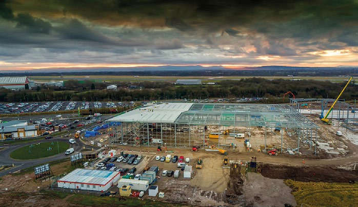 The crane's jib heights were restricted due to the proximity of the airport's runway
