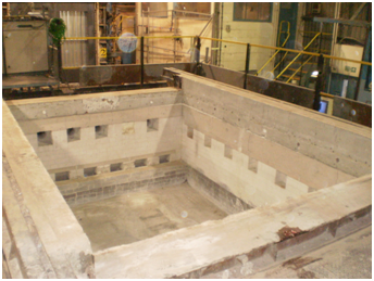 A horizontal furnace, typically for testing floor slabs, beams etc. (Image courtesy of Exova Warringtonfire)