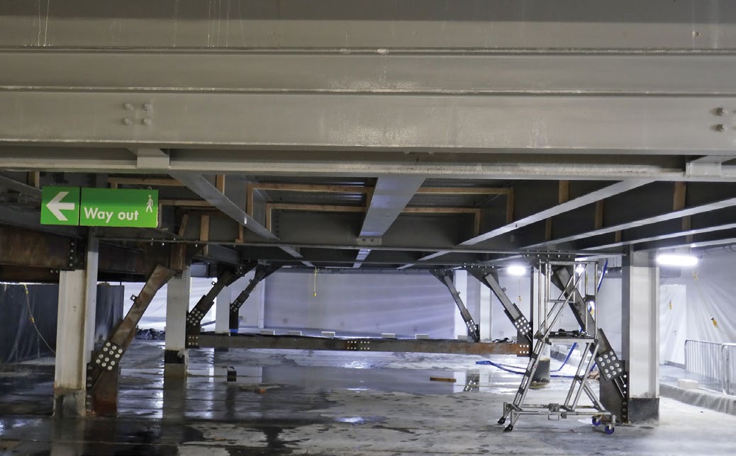 Temporary steelwork was installed to allow the new ground floor slab to be poured