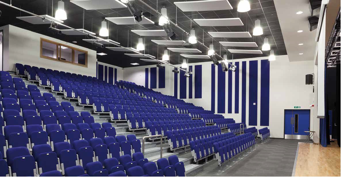 Large column free areas, such as theatres, are easily constructed with a steel frame