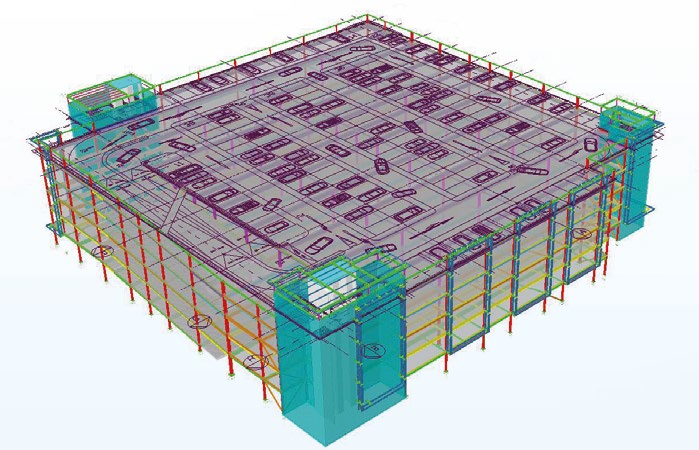 Model showing the steel frame design