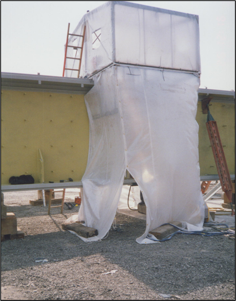Typical shelter for a site welded splice (Image courtesy of Mabey Bridge Ltd.)