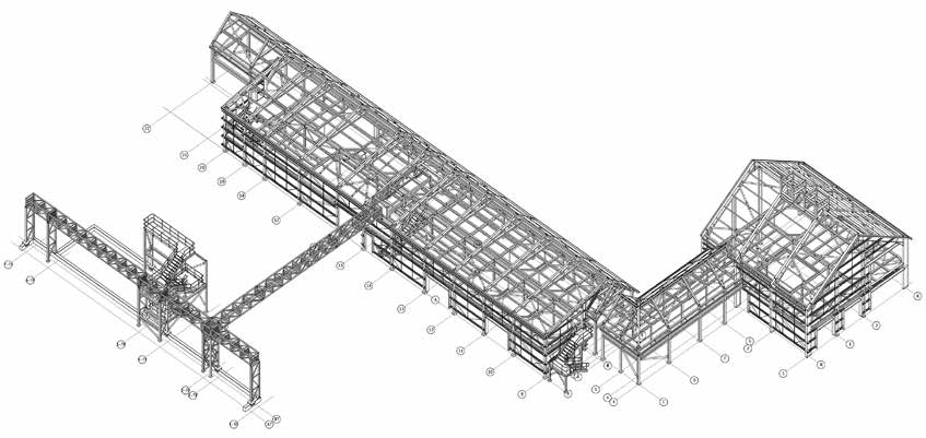 Model showing the main steel elements