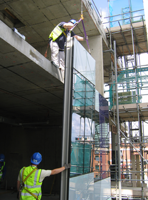 Cladding panel installation (Image ©Arup)