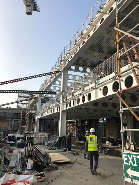 Steel was chosen as it offered a lightweight solution that required minimal foundation work