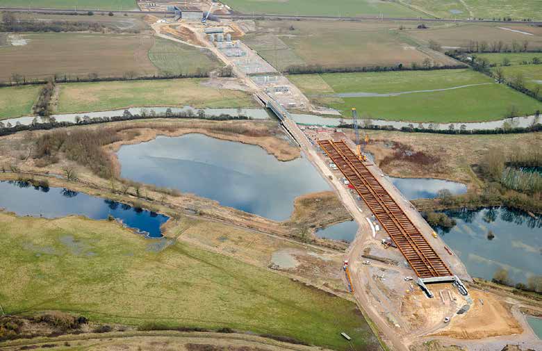 The River Great Ouse Viaduct with the East Coast Mainline bridge in the background