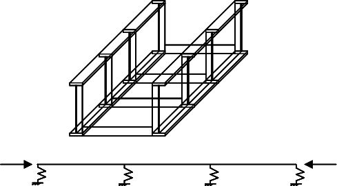 Compression chord model for flange stabilised by discrete U-frames or bracings