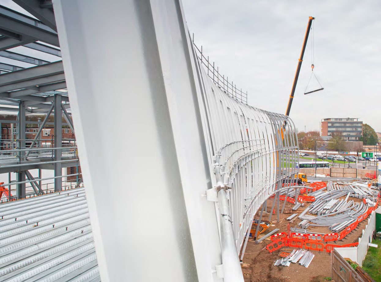 The project’s challenging shape required a steel frame solution