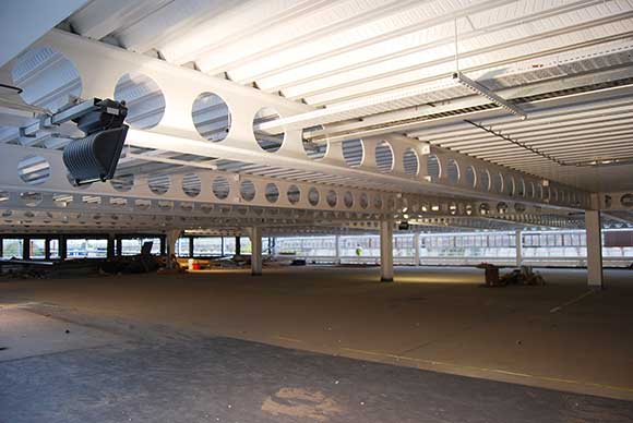 Cellular beams will allow more light into the large car park, especially at night