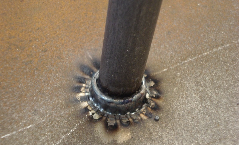 Stud weld on a bridge girder (Image courtesy of Mabey Bridge Ltd.)