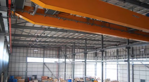 The long spans inside one of the straw barns
