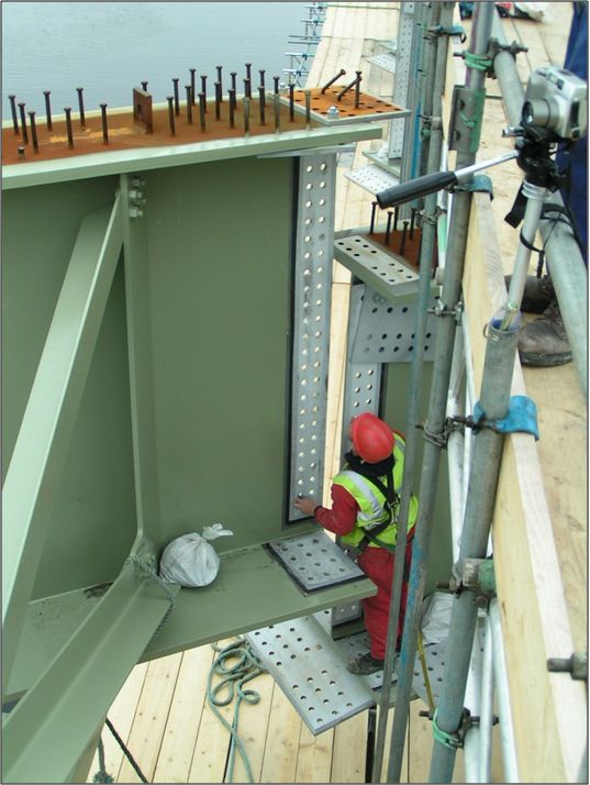 A large preloaded bolted joint prior to fit-up&lt;br/&gt;&#39;&#39;(Image courtesy of Mabey Bridge Ltd.)&#39;&#39;