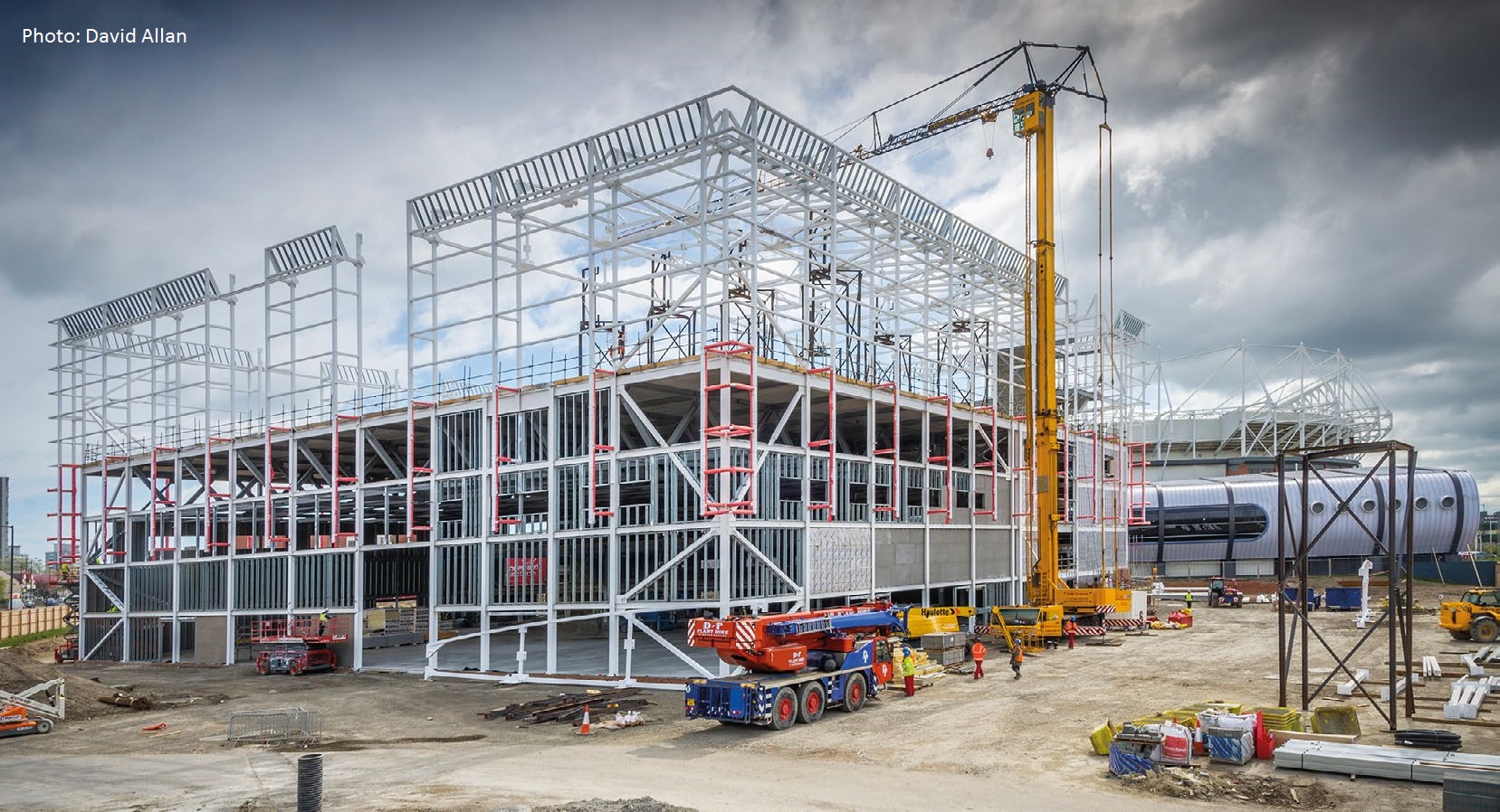 The Beacon of Light, pictured in foreground, with the aquatics centre and Sunderland FC’s stadium behind