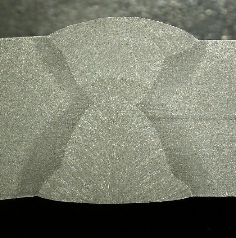 Macro of a vee butt weld&lt;br/&gt;&#39;&#39;(Image courtesy of Mabey Bridge Ltd.)&#39;&#39;