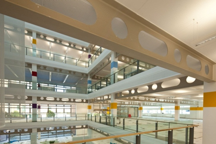 Exposed cellular beams with elongated and circular openings (Birmingham City Council offices)