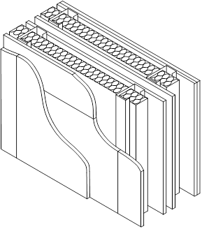 Twin light steel frames for modular construction