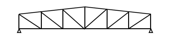 Duo-pitch Pratt truss