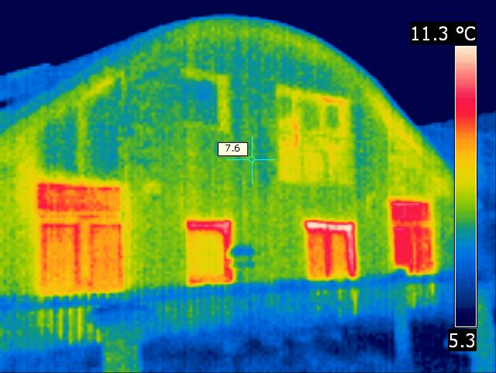Thermal image of a building