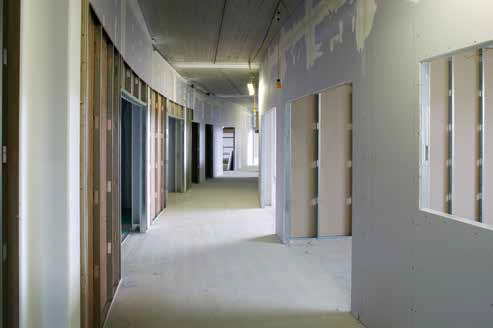 Classrooms and corridors follow the curving shape of the structure