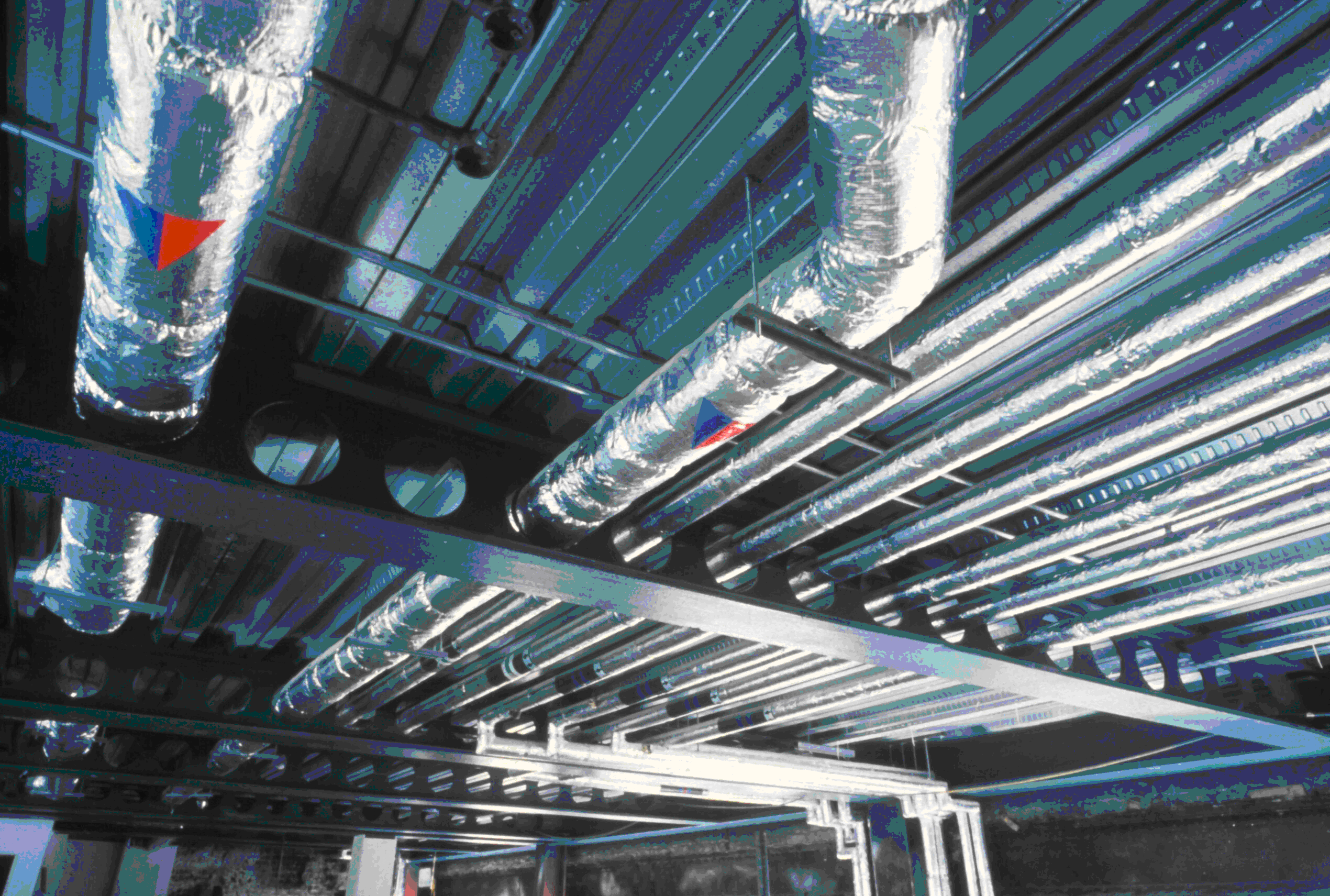 Services integrated within the structural floor depth