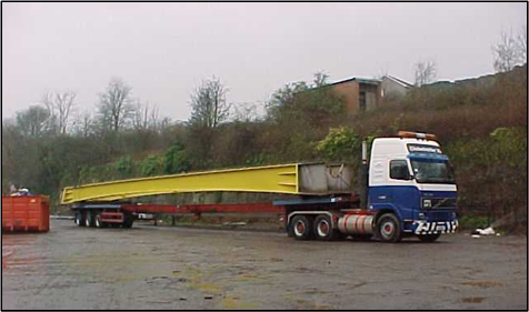 Transport of long girder (Image courtesy of Mabey Bridge Ltd.)