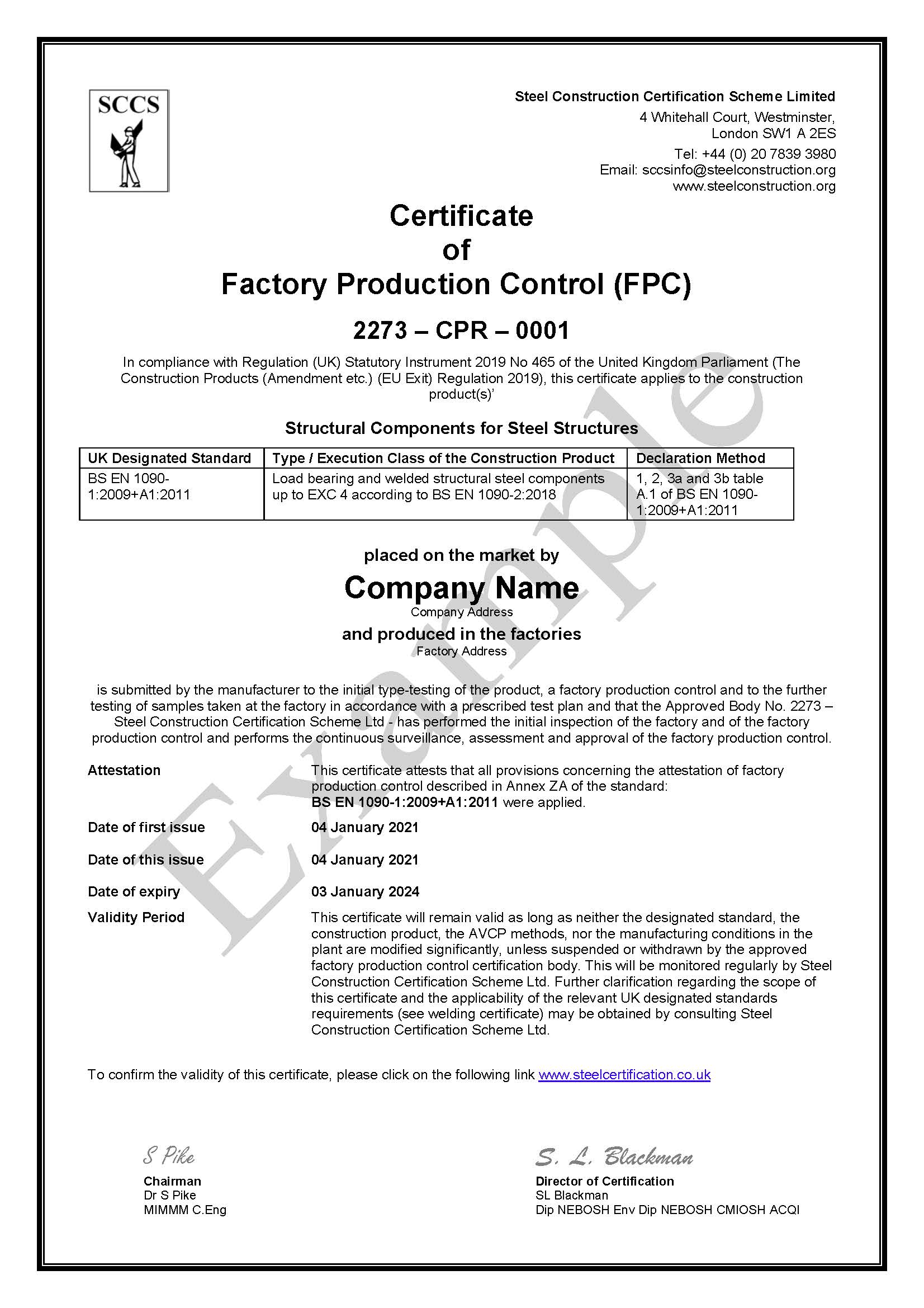 FPC Certificate