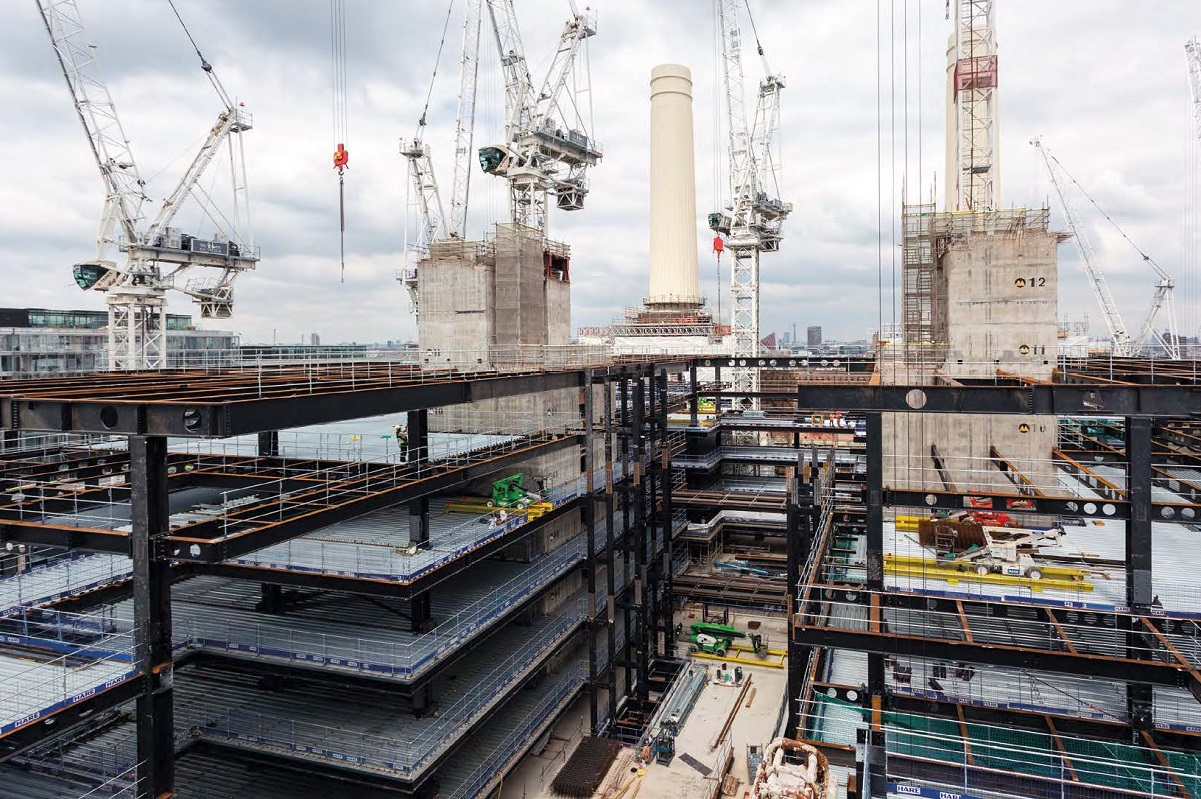 Steelwork nears completion on the main power station works