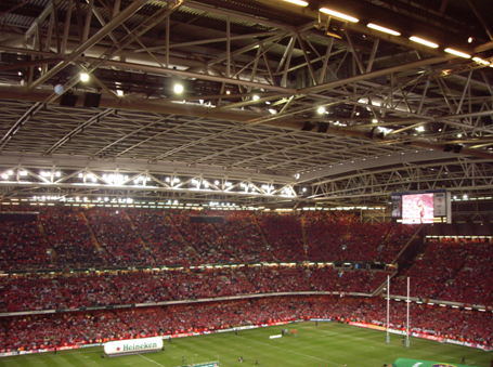 Retractable roof at the Millennium Stadium Cardiff