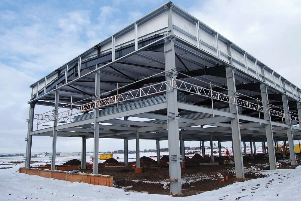 Inclement winter conditions did not prevent the steel completing on time