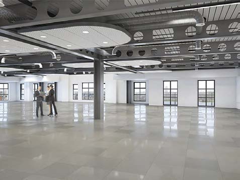 Exposed steelwork will be a feature element of the completed building