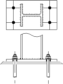 A typical unstiffened column base plate