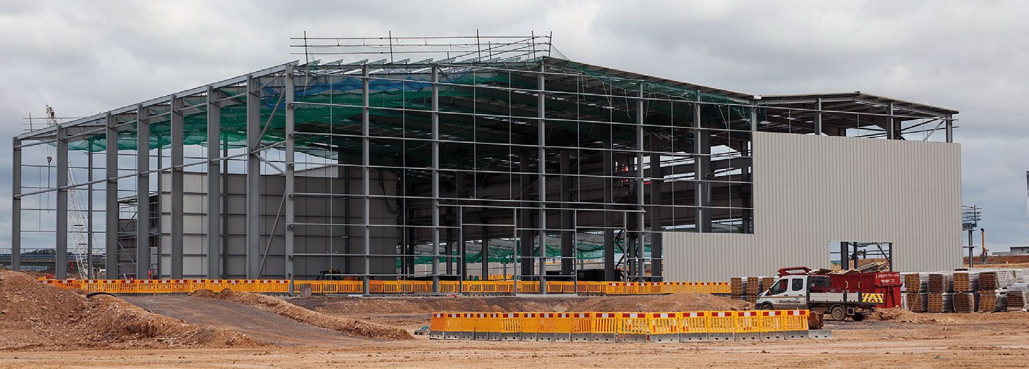 The steel design for the largest buildings had to take crane movements into account as they accommodate overhead lifting equipment