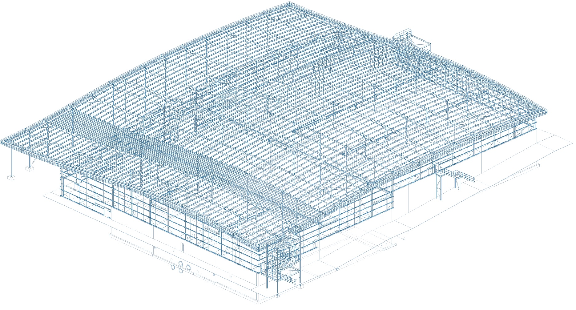 Overall the building's footprint measures 90m × 90m