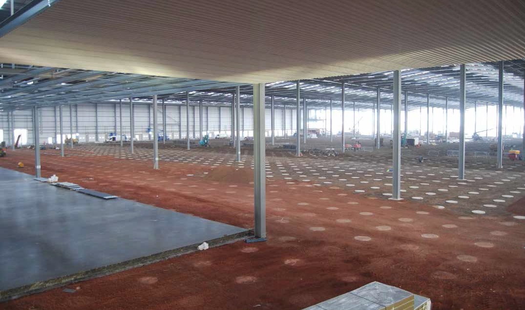 False ceilings at either end of the building provide access to the sprinkler system