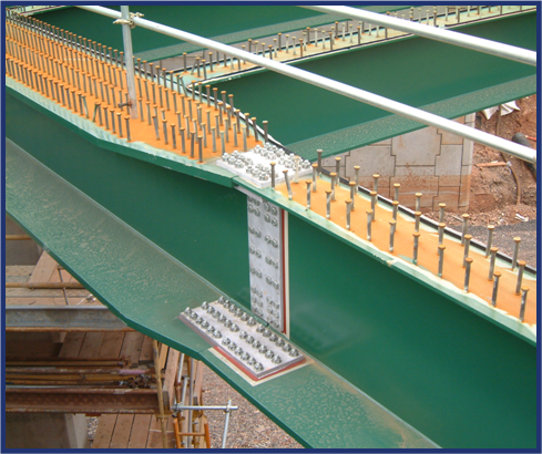 Typical bolted splice in a main girder