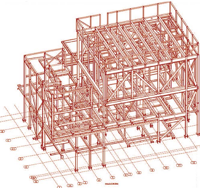 Model of the steel frame