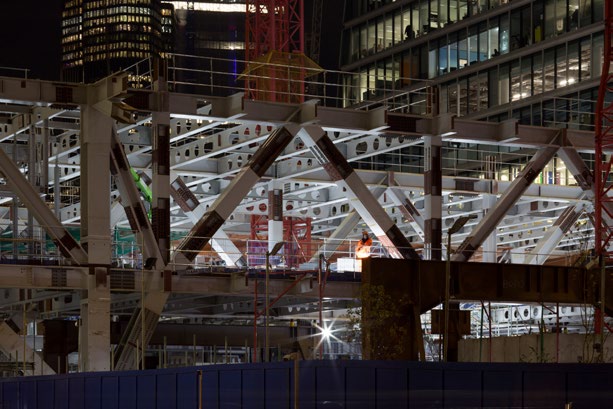 Trusses span over the station assets
